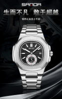 Reloj de hombre resistente al agua de cuarzo con calendario luminoso y correa de acero inoxidable - details 0
