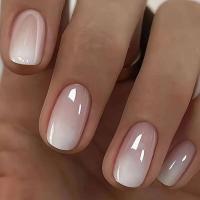 Puntas de Uñas Reutilizables con Brillo Francés Gradiente de Lustre, Set de Adhesivo Completo, Adecuado para Mujeres y Niñas - details 0