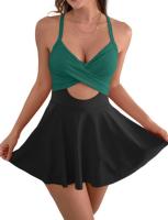 Traje de baño de talla grande para mujer, traje de baño de una pieza, falda camisola - details 2