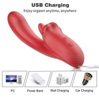 Empaque privado Vibrador Sexy 2 en 1 de Doble Estimulación para Clítoris Femenino Potente con Lengua para Clítoris y Punto G, Juguetes Sexuales Vibrantes para Adultos - details 5