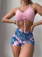 Bikinis con cordón frontal, cintura alta para mujer, bañadores de mujer, bañador para nadar, ropa de playa 2025 - details 62