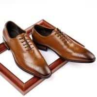 2025 Moda de talle alto de cuero estilo casual para caminar para hombres zapatos de vestir de boda, fiesta y oficina - details 0