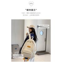 Dibujos animados estilo japonés ins lindo patito mochila femenina de pana informal mochila de campus estudiante universitario de secundaria. - details 6