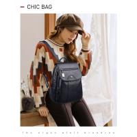 Mochila De Cuero Suave Para Mujer En 5 Colores Bolsa De Hombro Vintage Casual Viaje Mochila De Escuela Bolsa Para Damas - details 3