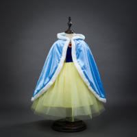 Capa de Elsa para niñas, chal de terciopelo con capucha de dibujos animados, ropa de princesa azul, invierno, 2025 - details 5