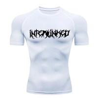 Camiseta de verano para hombre, camisa comprimida de manga corta, negra, deportiva, de secado rápido, para gimnasio y Fitness - details 9