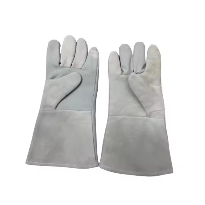 Guantes de soldadura suave Anti-escaldado Guantes de seguridad de jardinería resistentes al calor Guantes de trabajo de cuero de protección duradera Granjas - 1