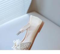 Zapatos de moda para niñas pequeñas para fiesta de boda, cuentas de perlas brillantes con gran brillo de cristal, zapatos planos para niños Mary Janes Sweet - details 10