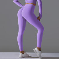 Hamidou-Pantalones deportivos de Yoga para mujer, mallas de cintura alta y caderas ajustadas, glúteos de melocotón, pantalones de Yoga desnudos de cintura alta - details 28