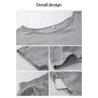 Piece Conjunto de 2 piezas de verano para mujer, camisetas y pantalones cortos de manga corta con bolsillos, color negro S - details 8