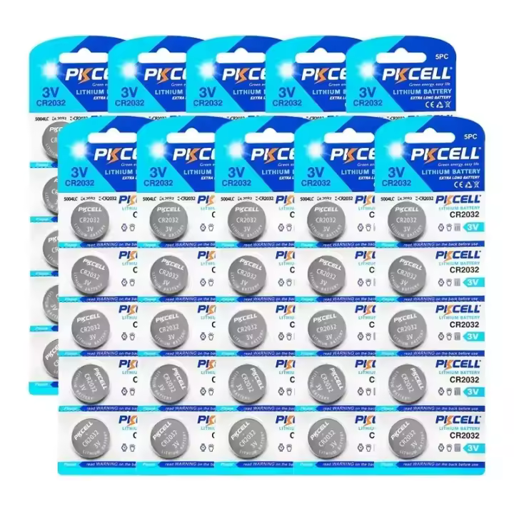 50 Piezas de Pilas de Botón CR2032 3V - PKCELL, Compatibles con Relojes, Computadoras, Juguetes y Más (Incluye Modelos 5004LC, KL2032, SB-T15) - 1