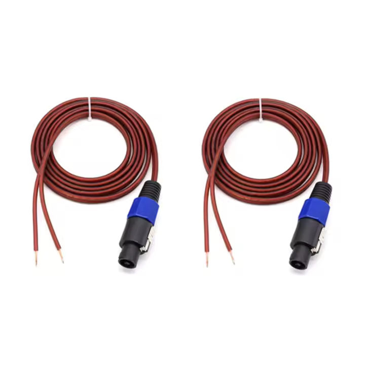 Cable de altavoz Speakon de 2 uds, Cable de extremo abierto, Cable de altavoz Speakon a altavoz, Cable de conexión de amplificador de Audio - 1