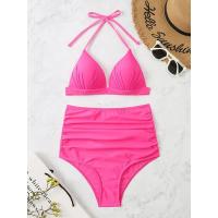 Bikinis triangulares 2025, traje de baño Push Up para mujer, traje de baño sólido Sexy de cintura alta, traje de baño para mujer, ropa de playa de verano - details 7