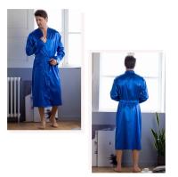 Albornoz largo de talla grande 3XL para hombre, ropa de dormir negra para novio, bata de boda, ropa de dormir de primavera y verano, ropa de dormir holgada de satén para el hogar - details 4