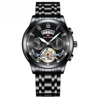 Tourbillon de acero inoxidable no automático mecánico multifuncional reloj de negocios luminoso resistente al agua - details 3