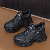 Zapatos deportivos de plataforma con cuña blanca pequeña estilo casual para mujer, aumento de altura, para interiores, 2025 - details 12