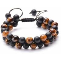 Pulsera de Yoga Vintage India Doble Capa de 7 Akas Mujeres Hombres Joyería de Sanación de Piedras Lava - details 11