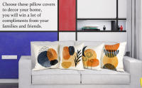 Juego de 4 Fundas de Almohada de Lino Geométrico 45x45cm Ideal para Sofá, Sala de Estar, Jardín, Coche - details 1