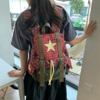 Mochila de gran capacidad con dibujos animados de Lucky Star, mochila escolar con cordón y múltiples bolsillos de estilo coreano, bolsa de nailon Y2K para senderismo y acampada para estudiantes - details 7