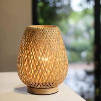Base de madera de la mesa de exhibición de bambú de doble capa, lámpara del dormitorio, luz decorativa de la noche - details 3