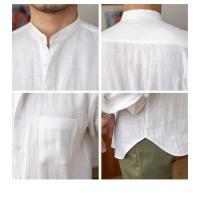 Camisa de Lino para Hombre Verano 2025 Cuello Henley Elegante Manga Larga Transpirable - details 28