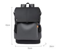 Mochila para ordenador portátil de cuero PU impermeable para hombre, mochila grande para ordenador de negocios, mochila urbana para hombre, carga USB - details 0