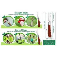 Cuchillo plegable profesional para injerto de árboles, mango de madera para injerto de frutas - details 1