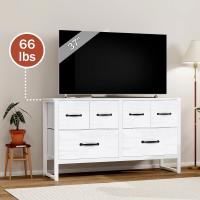 Cómoda con 6 cajones de tela, cómoda de dormitorio blanca, mueble de almacenamiento, muebles de dormitorio, cómoda para cocina, oficina, pasillo, mueble de TV con cajones - details 50