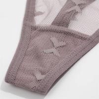 Tanga de encaje sexy para mujer, tanga calada de cintura baja, ropa interior transparente sin costuras con espalda en T, bragas íntimas sólidas - details 18
