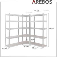Juego de 3 estanterías para cargas pesadas |   Combinación de estanterías esquineras |   Capacidad de carga de hasta 875 kg |   Montaje mediante sistema de enchufe |   Construcción robusta - details 8