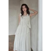 Vestido irregular de verano 2025 con falda de temperamento, diseño francés pequeño sin mangas, para mujer - details 3