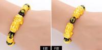 Pulsera de Obsidiana Pixiu Feng Shui Joyería de Dios Budista Amuleto de Buena Suerte para Hombres y Mujeres Joyería de Cinta de Bronce y Obsidiana Hecha en China - details 7