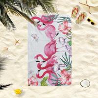 1 pieza de toalla de playa con estampado de flamenco rosa de 160x80 cm, tela de fibra ultrafina suave engrosada y agrandada - details 5