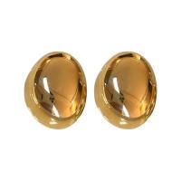 Pendientes de Metal con forma de gota de agua para mujer y niña, aretes ovalados brillantes, Color dorado y plateado, a la moda - details 0