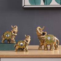 Adornos de elefante de resina, estatua de mesa artesanal creativa para decoración de sala de estar y dormitorio - details 0