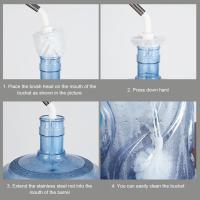 Cepillo Carboy para botella de agua con Mango antideslizante, arandela de limpieza flexible, depurador de cerdas laterales suaves en forma de L Bo - details 4