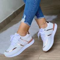 Zapatillas de deporte de plataforma vulcanizadas cómodas y de moda para mujer, zapatos casuales de retazos de cuero, zapatos para correr al aire libre - details 5