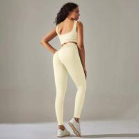 Conjunto de yoga acanalado sin costuras para mujer, ropa de gimnasio, sujetador con elevación, leggings, top de entrenamiento, chándal deportivo, 2 piezas - details 31