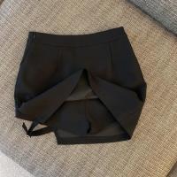 Falda corta de verano para mujer estilo irregular con lazo pantalones de mezclilla de moda - details 35