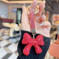 LLavero de lazo de diamante con diamantes de imitación para mujer, colgante con lazo de cristal coreano, creativo, con lazo de diamantes de imitación - details 16