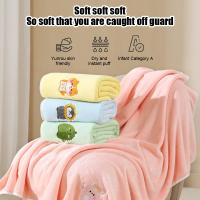 Toalla de baño impresa para bebé, absorbente, sin pelusas, patrón bordado encantador, textura ligera y suave, tacto delicado - details 6