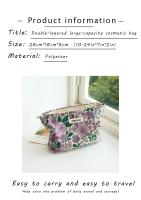 Bolsa de Maquillaje de Viaje de Lienzo de Doble Capa de Alta Calidad Bolsa de Almacenamiento Portátil para Mujeres con Estampado Bolsa de Maquillaje de Gran Capacidad - details 6