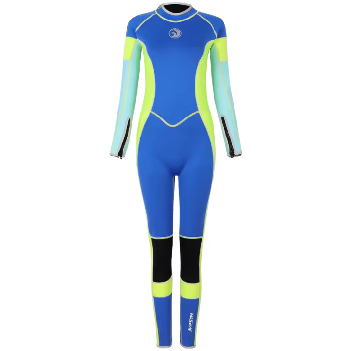 Traje de Buceo Hisea para Mujer de Neopreno 3MM Elástico Alto One Piece con Capucha Clásica de Manga Larga en Color Brillante para Surf - 1