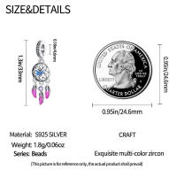 Pulsera Fit Original de 3mm en Plata Esterlina S925 con Pluma de Dreamcatcher y Cuentas DIY para Mujeres Joyería Fina de Cumpleaños - details 52