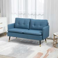 Sofá Moderno de 2 Plazas Sofá de Sala con Tapiz de Poliéster, 4 Almohadillas y Patas de Acero - details 28