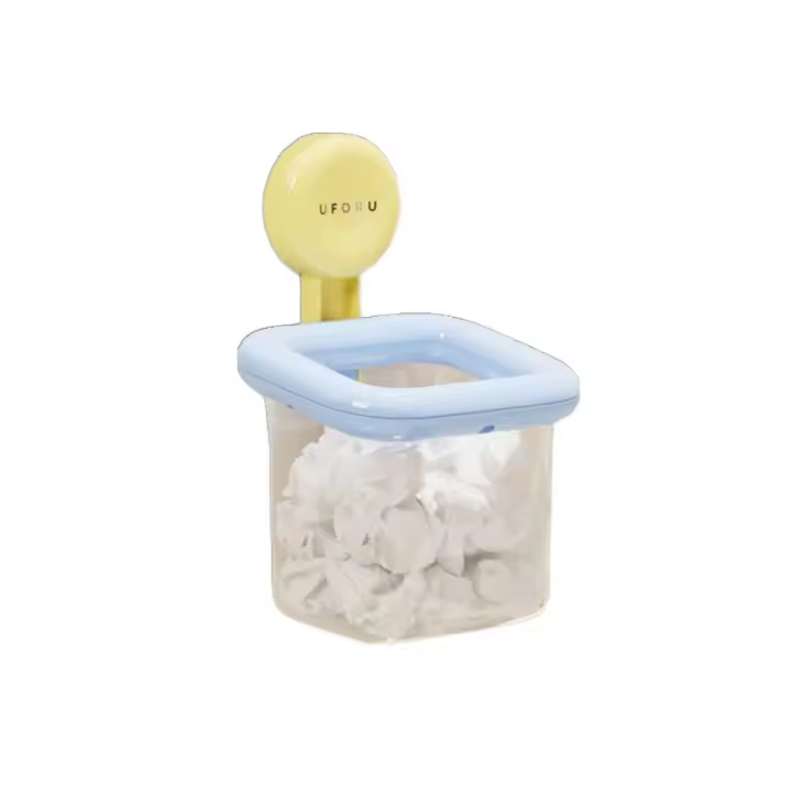 Caja de almacenamiento con ventosa montada en la pared, soporte para cepillo de dientes impermeable a prueba de humedad, estante de baño de plástico para ahorrar espacio - 1
