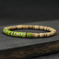 Noter Pulsera de madera natural Unisex Grado A Pulsera de piedra emperador Pulsera de cuentas de coco Meditación Yoga Accesorios de joyería - details 4
