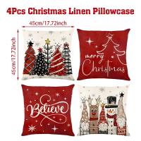 Funda de cojín de lino para decoración del hogar, funda de almohada con adorno navideño, regalo de Feliz Año Nuevo, 2024, 2025 - details 7