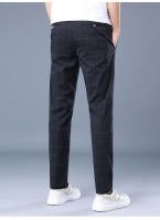 Calidad verano fino Casual a cuadros pequeño occidental largo recto pierna adelgazante pantalones de hombre adolescente - details 4