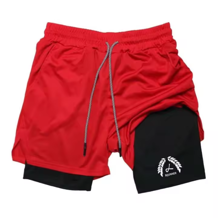 Pantalones cortos multibolsillos para hombre, ropa deportiva de doble capa, informal, forrado, entrenamiento en la playa, modelo nuevo 2024 - 1
